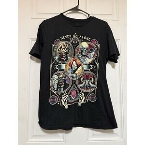 Universal Studios Halloween Horror NightsNever Go Alone 2025 Black Tee Size Med
